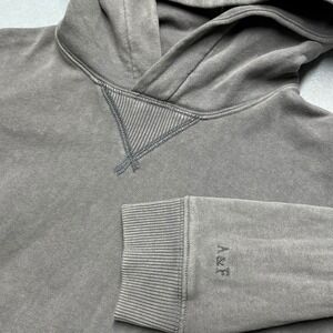 Abercrombie Fitch Kid Gray Acid Wash Hoodie Pullover Long Sleeve A&F Logo Size M